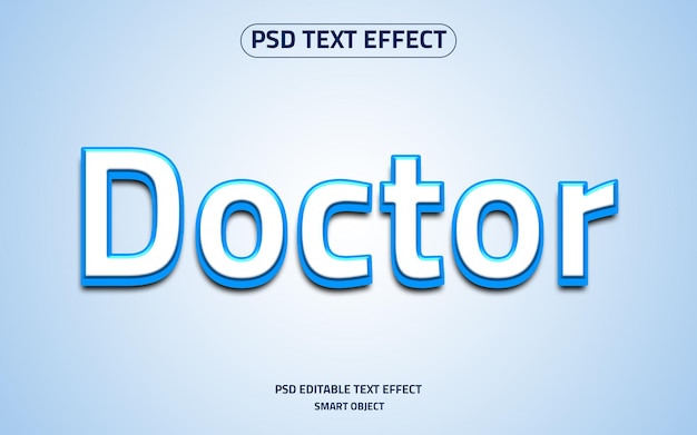 Doctor 3d logo text effect mockup