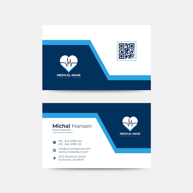 Doctor business card template photoshop shape