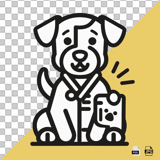 PSD doctor dog icon with stethoscope vector illustration