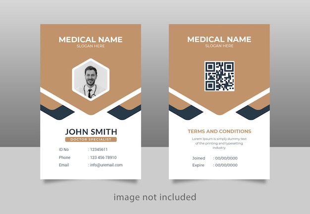 PSD doctor id card design front and back