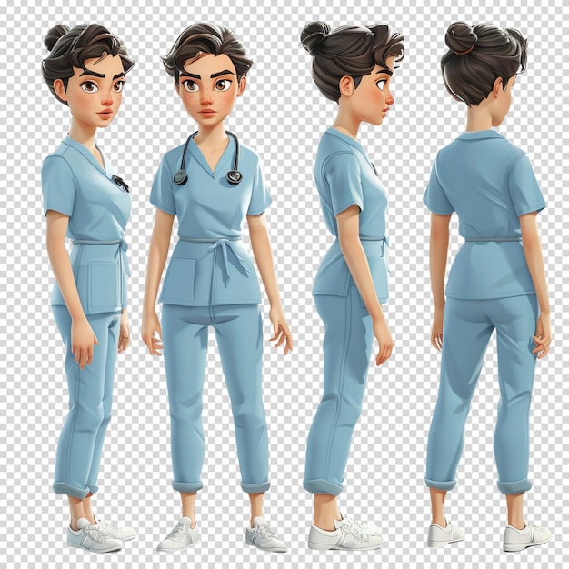 PSD doctor or nurse isolated on transparent background