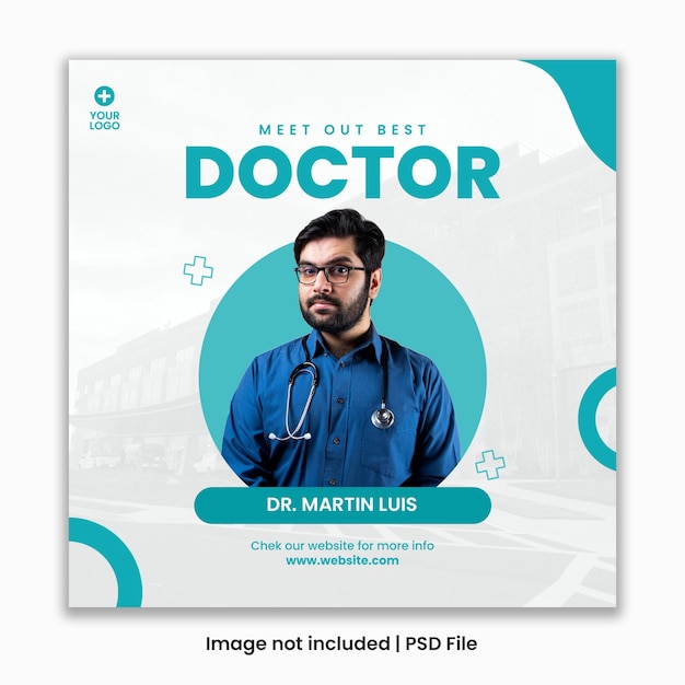 PSD doctor social media post design tamplate psd file