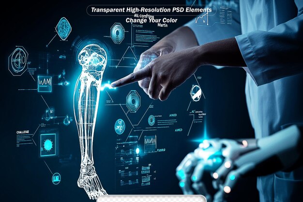 Doctor touch virtual screen for checkmedical technology concept