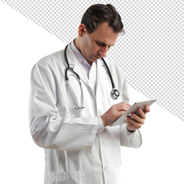 PSD doctor using a tablet