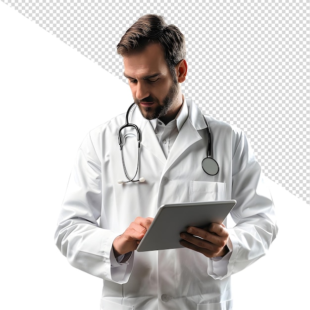 PSD doctor using a tablet