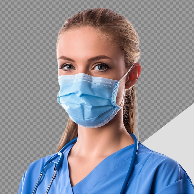 Doctor wear face mask png isolated on transparent background