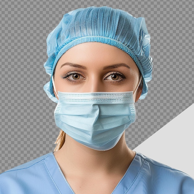 Doctor wear face mask png isolated on transparent background