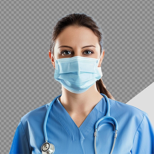 Doctor wear face mask png isolated on transparent background