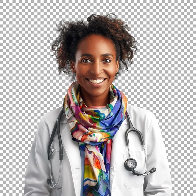 PSD doctor wearing stethoscope on transparent background ai generated