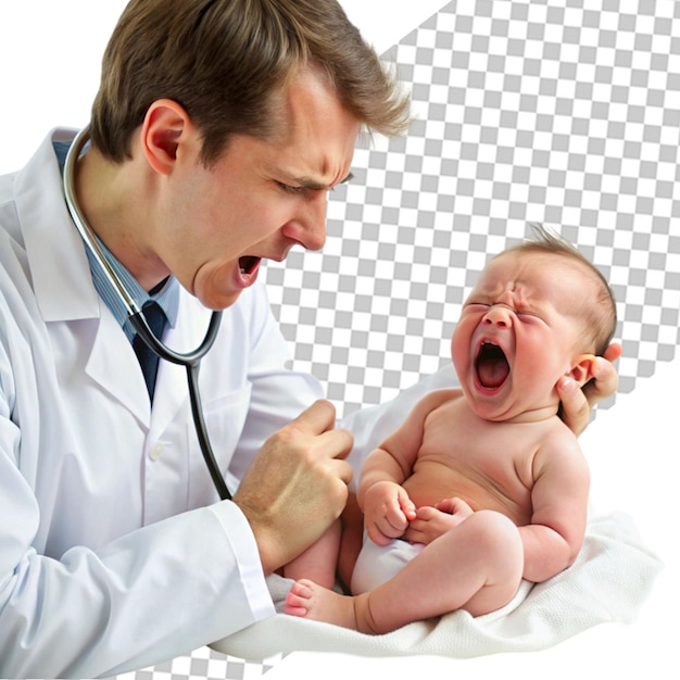 PSD doctors listening adorable little baby with stethoscope