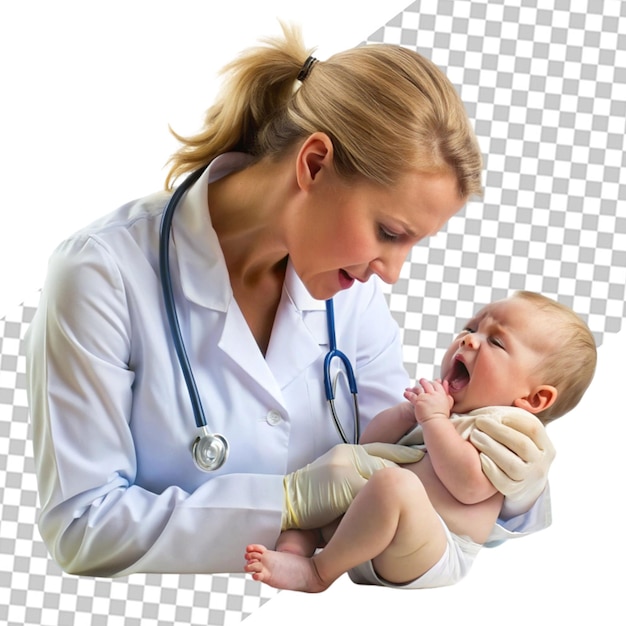 PSD doctors listening adorable little baby with stethoscope