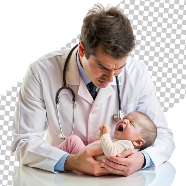 PSD doctors listening adorable little baby with stethoscope