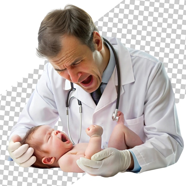 PSD doctors listening adorable little baby with stethoscope