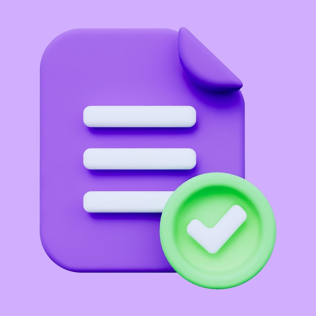 Document Approved 3D Icon