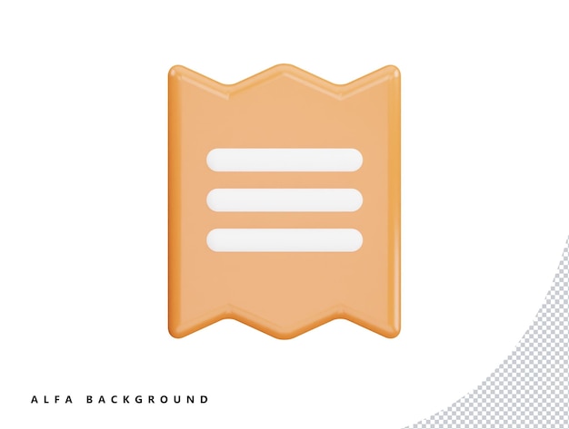 Document with 3d vector icon cartoon minimal style illustration