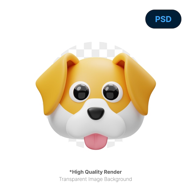 PSD dog cute animal 3d icon