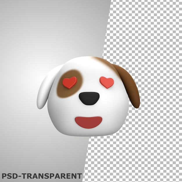 dog emoji love eyes 3D