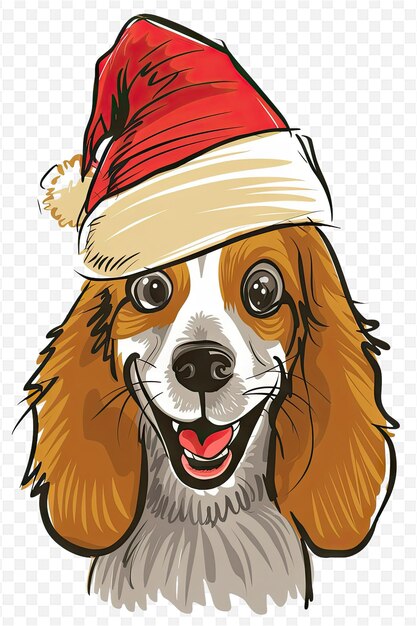 PSD a dog in a hat with the words happy holidays