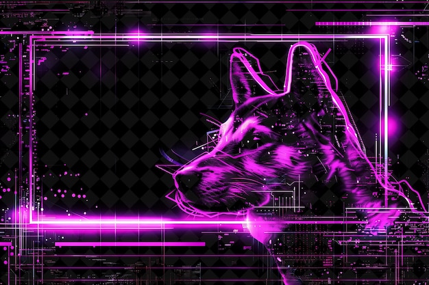 PSD a dog head with a purple background and a black background with a purple image of a dog on it