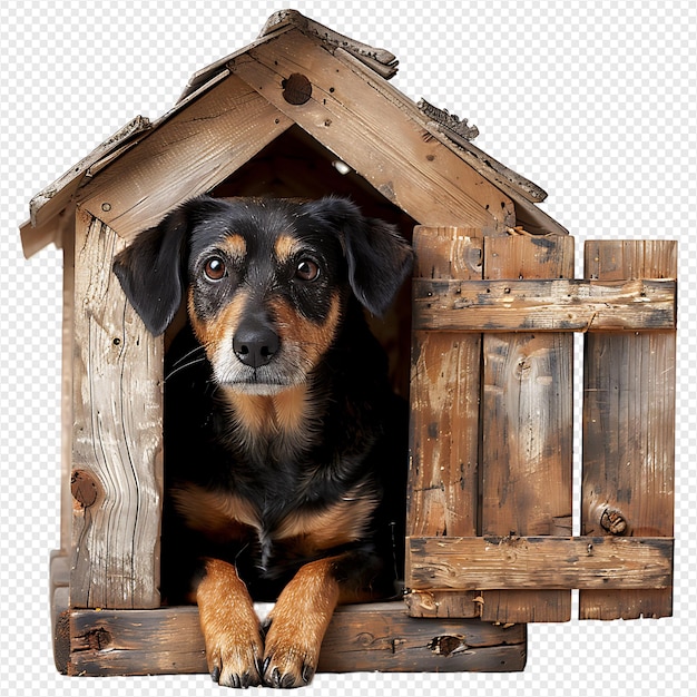 Dog house on isolated transparent background