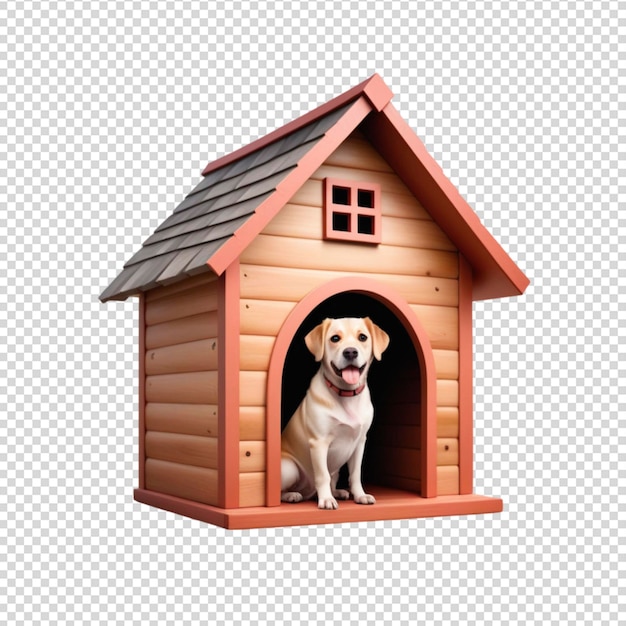 PSD a dog house with a brown roof and a black roof