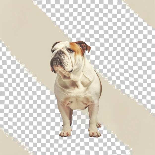 PSD a dog is standing in front of a checkered background