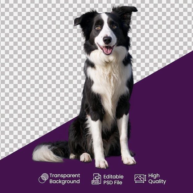 a dog sits in front of a purple background with a logo for a company called a dog