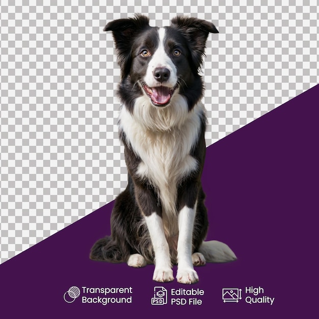 a dog sits in front of a purple background with a logo for a company called a dog