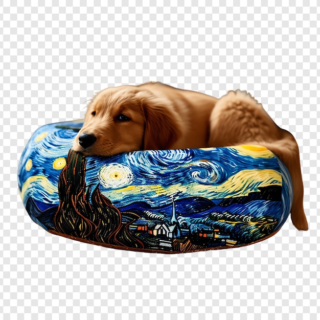 PSD a dog sleeping on a globe with the words  the world  on it