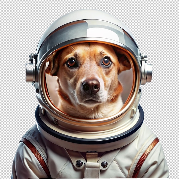 dog in space suit on transparent background