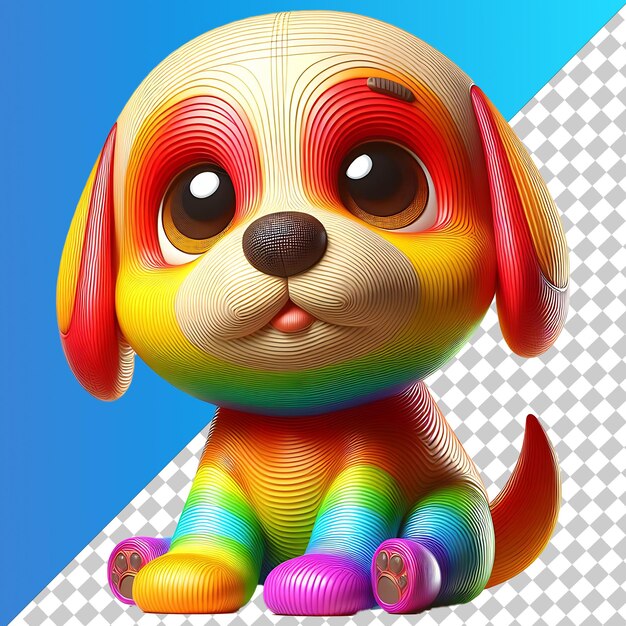 PSD a dog that has a rainbow colored face and has a rainbow colored face