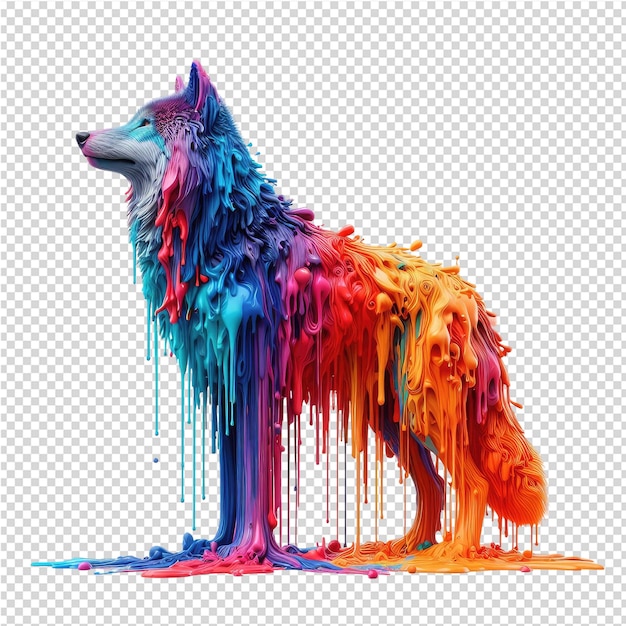 a dog that is colored with colored paint on it