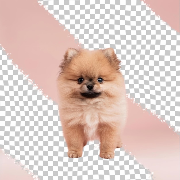 PSD a dog that is sitting on a pink background