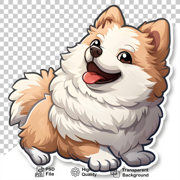 PSD a dog that is sitting on a white background dog sticker isolated on transparent background