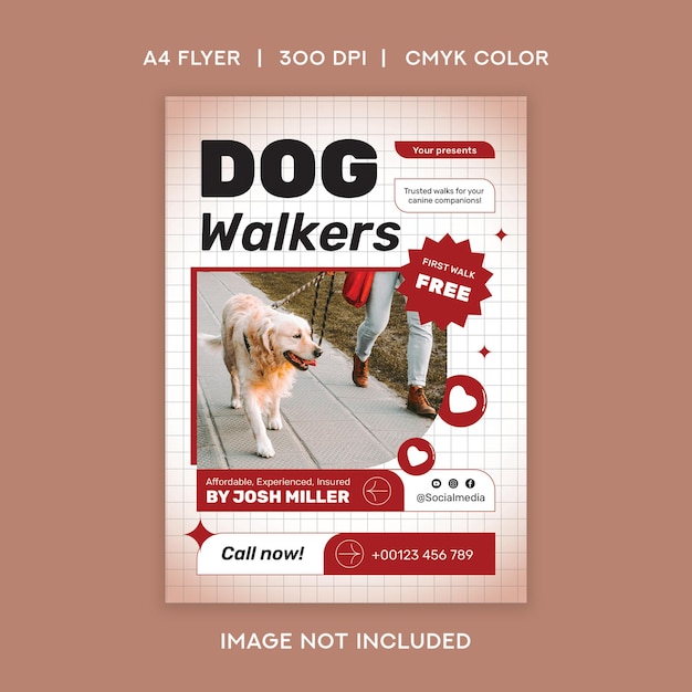 PSD dog walking flyer