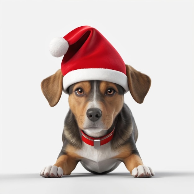 PSD a dog wearing a santa hat that says quot the dog quot