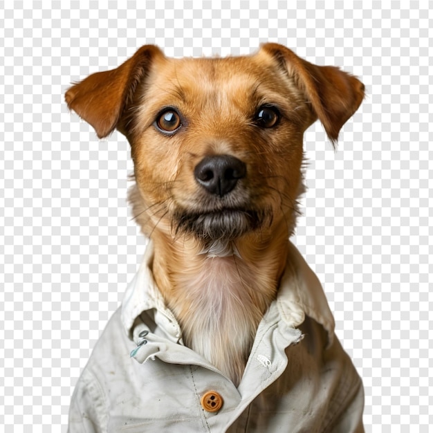 PSD a dog wearing a scarf isolated on a transparent background