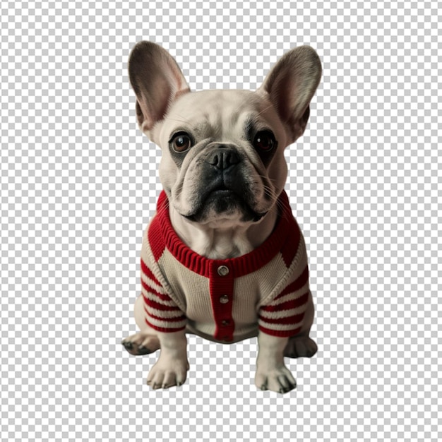 PSD a dog wearing a sweater that says bulldog on it