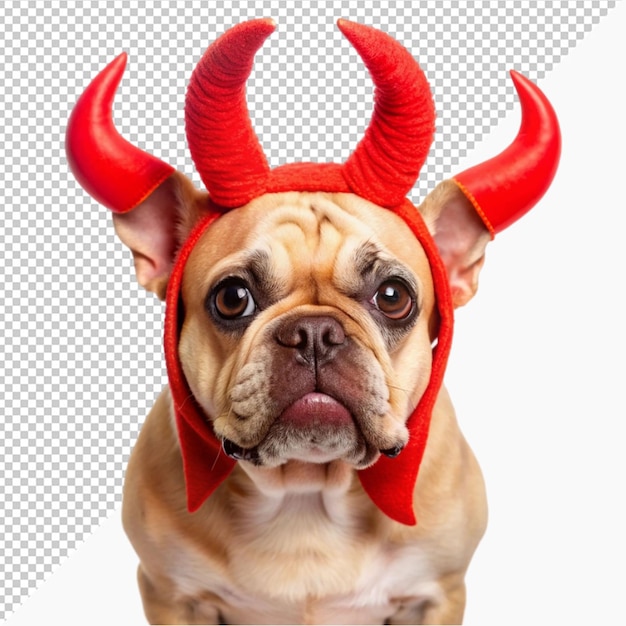 dog wearingdevilishhornsasfunnyhalloween