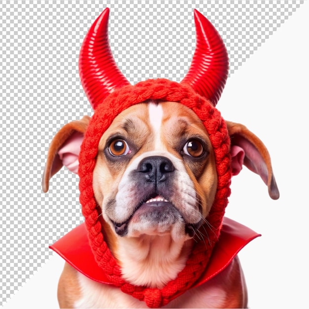 dog wearingdevilishhornsasfunnyhalloween