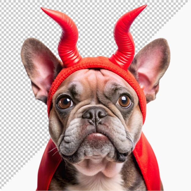 dog wearingdevilishhornsasfunnyhalloween