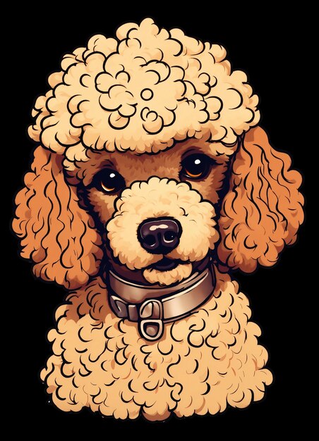 PSD a dog with a collar that says poodle