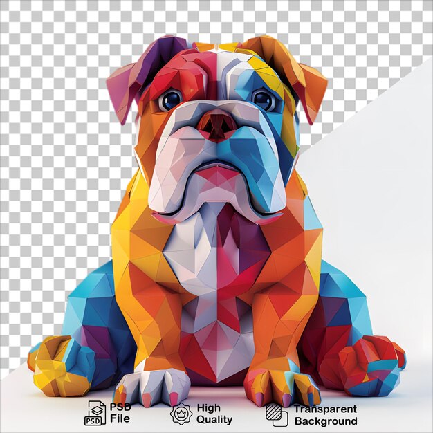 PSD a dog with a colorful face sits in front of a checkered background