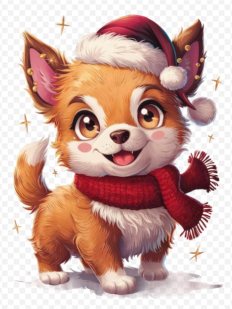 PSD a dog with a hat that says quot a christmas quot