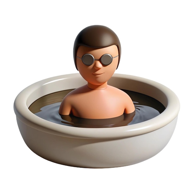 a doll in a bathtub with a man in the tub