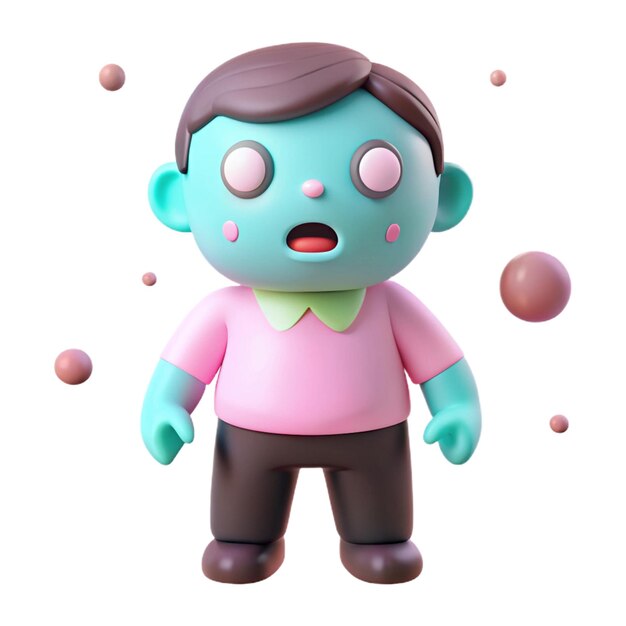 PSD a doll with a pink shirt and a green bow tie is shown with a pink shirt on it