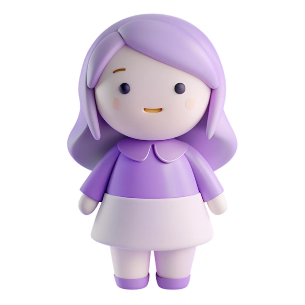 a doll with purple hair and purple hair