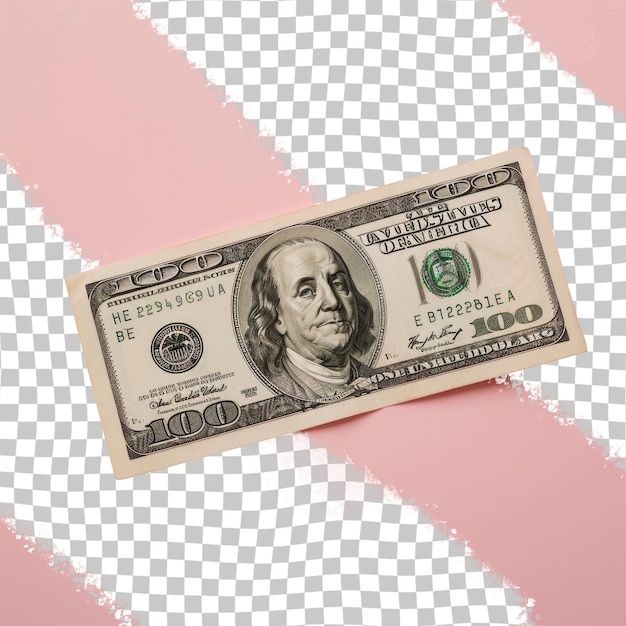 PSD a dollar bill with a dollar bill on a pink background