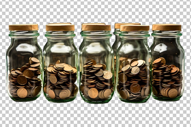 Dollar bills in glass jar High quality Realistic image