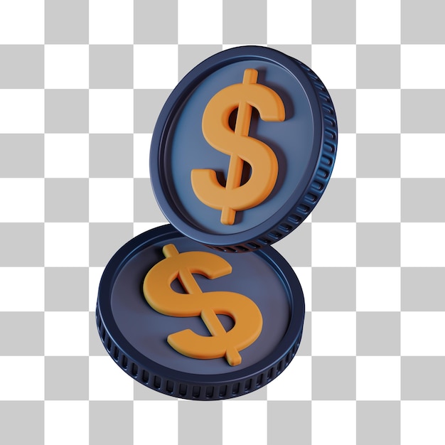 Dollar Coin Currency 3D Icon